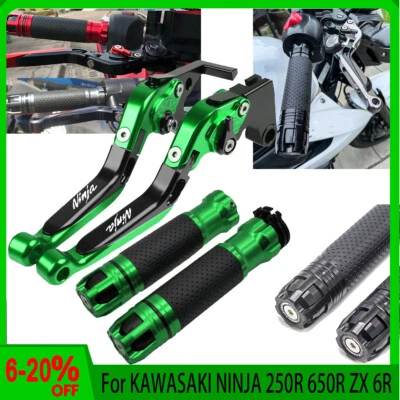 For KAWASAKI NINJA 250R 650R ZX 6R Motorcycle Handle Grips & Brake Clutch Lever Foto 1 de 4