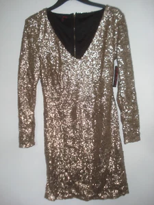 Vestido para dama junior talla 7 lentejuelas doradas - Imagen 1 de 2