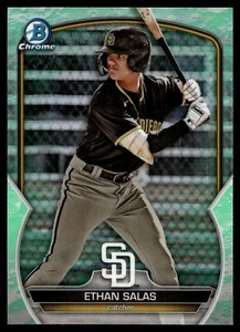 2023 Bowman DRAFT CHROME ETHAN SALAS LUNAR GLOW REFRACTOR PADRES BDC-1 - Picture 1 of 2