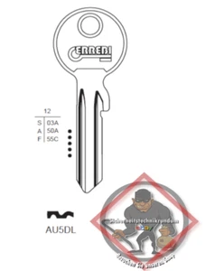 Schlüssel Rohlinge Rohling ABUS ERREBI BÖRKEY JMA KEYLINE / AU5DL / 743L - Bild 1 von 2