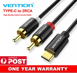 Cable adaptador convertidor conector USB tipo C a 2 RCA Vention para amplificador de altavoz - Imagen 1 de 12
