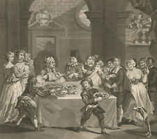 Thomas Cook after Hogarth - 1802 Engraving, Sancho at the Feast Starved