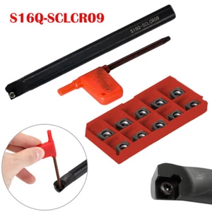 S16Q-SCLCR09 Boring Bar Turning Tool Holder+10pcs CCMT09T3 CNC Blades Insert New - Picture 1 of 11