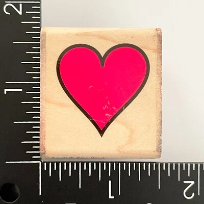 Sello de goma montado en madera Stampabilities Small Outline Heart C1002 Foto 1 de 4