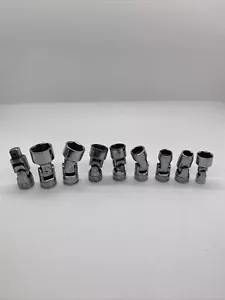 Snap-On Tools, 7 Pc 3/8" Drive SAE 6PT Swivel Socket Set, 1 Pc 1/4” Drv, FU-8-A - Picture 1 of 22