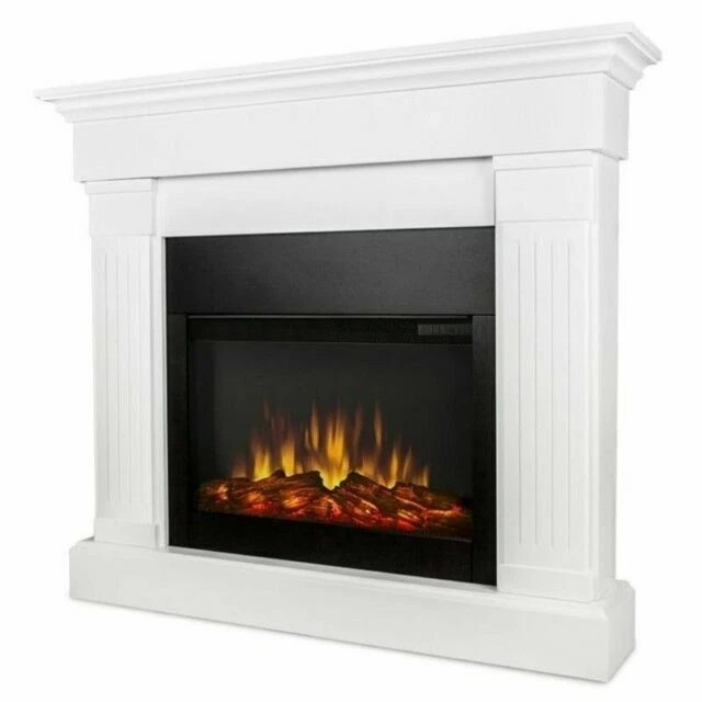 Real Flame Crawford Slim Electric Fireplace - White
