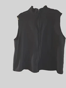 KAREN SCOTT SPORT Black Quilted Vest Women’s 3X Lightweight Full-zip Athleisure - Picture 1 of 9