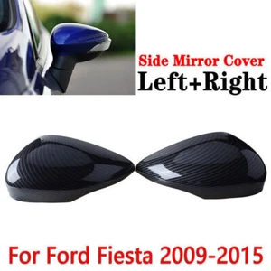 Carbon Fiber Side Rear View Mirror Cover Cap For Ford Fiesta Sedan 2011-2017 16 - Picture 1 of 9