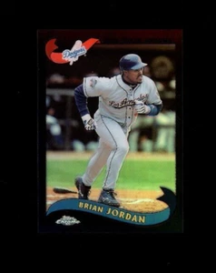 Brian Jordan 2002 Topps Chrome Update LA Dodgers Black Refractor #30/100 - Picture 1 of 2