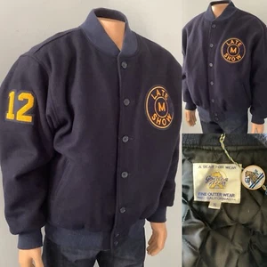 2012 Late Show David Letterman Wool Varsity Jacket Made USA Size XL Golden Bear - Picture 1 of 14