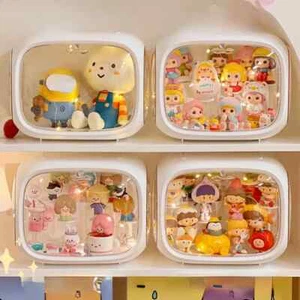 Dolls Display Case Cabinet Blind Box Figure Shelf Storage Toy Doll Model Stand - Picture 1 of 6