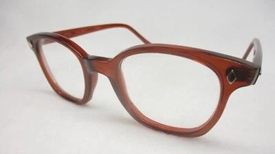 Óculos Pentax Hoya Preppy Horn aro estilo anos 60 armação vermelha transparente 52 ex grande - Imagem 1 de 4