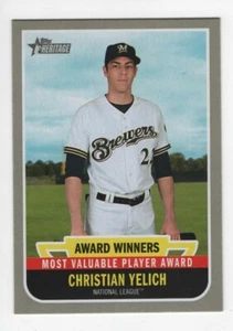2019 Topps Heritage - AWARD WINNERS CHRISTIAN YELICH MILWAUKEE BREWERS #2 - Picture 1 of 8