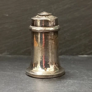 Silver Plated Small Salt Cellar Height 4cm Screw Top Lid Diameter to Top 1.8cm - Picture 1 of 7