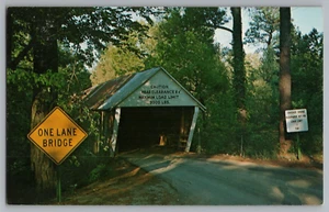 Ruffs Mills überdachte Brücke über Nickajack Creek Marietta Georgia Postkarte - Bild 1 von 2