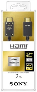SONY Premium HDMI Cable 2.0m 4K 60P / HDR / Ultra HD 18GBPS DLC-HX20XF - Photo 1/3