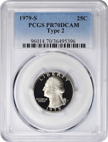 1979-S Washington Quarter Type 2 PR70DCAM PCGS Cover