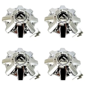 4 Fuel Off-Roads Chrome Center Caps for 8L D509 Octane D513 Throttle D515 Pump - Picture 1 of 5