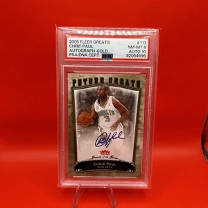 2005 Fleer Greats Of The Game CHRIS PAUL Rookie Auto /25 Gold AUTO #113 PSA 8 10 - Picture 1 of 2