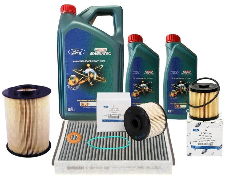 Genuine Ford Kuga 2012-2016 2.0 TDCi Full Service Kit inc Castrol Oil - Image 1 of 1
