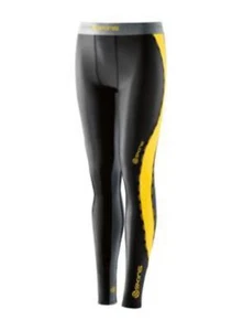 Skins Dnamic Youth Compression Long Tights - Black/Citron HOT BARGAIN - Picture 1 of 5