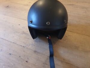 DMD Vintage Low Profile Open Face Motorcycle Helmet - Matt Black XL