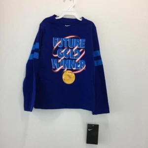 NWT Nike Future Gold Winner Dp Royal Blue Boys T-Shirt Size 4 Long Sleeve - Picture 1 of 3