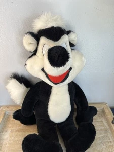 Peluche Warner Bros Pepe LePew 13 pulgadas negro blanco Mighty Star 1971 - Imagen 1 de 19