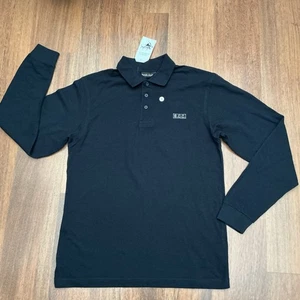 Mens Baslager Clothing Co Navy Blue Long Sleeved Polo Shirt Size Small BNWT - Picture 1 of 4