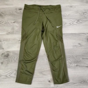 Nike Dri Fit Women'sSize L Large Leggings Olive Green Pants Active Running - Picture 1 of 7