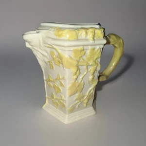 Belleek Green Stamp Bacchus Grape Vine Irish Porcelain Pitcher - Picture 1 of 5