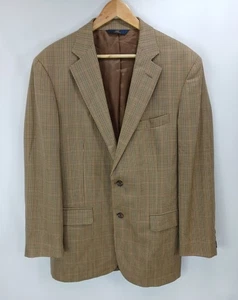 Brooks Brothers 346 Blazer Mantel 100% Wolle Braun Hahnentritt Zwei Knopf Herren 40 L - Bild 1 von 9