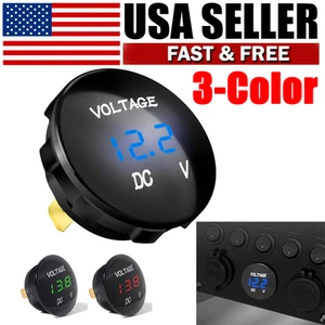 DC12V-24V LED Panel Digital Spannung Motorrad Auto Voltmeter Anzeige Voltmeter - Bild 1 von 7