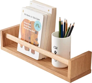 Oak Nursery Shelves, Natural Wood Nursery Floating Shelves for Wall Mounted, Wal - Picture 1 of 6