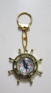 Compass Ship's Rudder Old Plastic Era Picture Of Vtg Woman. - Picture 1 of 4