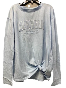 Abercrombie Kids Girls Size 11/12 Blue Front Knot Tshirt - Picture 1 of 4