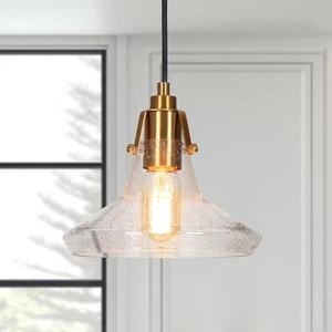 Gold Pendelleuchte, moderne 1-flammige Pendelleuchte mit Galvanoplatte... - Bild 1 von 8