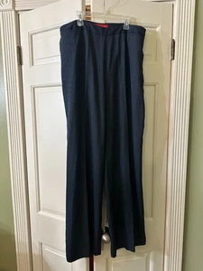 Anne Klein Women’s Navy Blue Straight Leg Dress Pants Subtle Pattern Size 16 - Picture 1 of 1