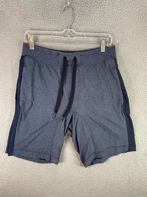Pantalones Cortos Lululemon Hombres Medio Azul Sin Forro 10 Pulgadas Correr Entrenamiento Gimnasio Rendimiento Foto 1 de 4