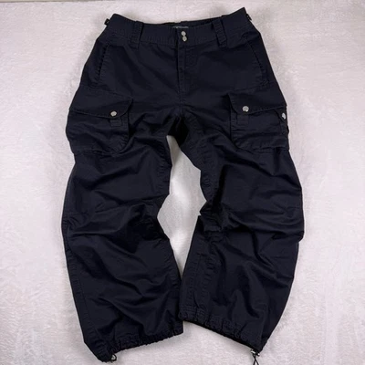 Lauren Ralph Lauren Y2K Baggy Cargo Pants Black Womens Size 8 Utility Punk Goth - Image 1 of 4
