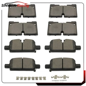 Pastillas de freno de disco cerámicas delanteras traseras 8 piezas para GMC Sierra 1500 Chevrolet Silverado - Imagen 1 de 18