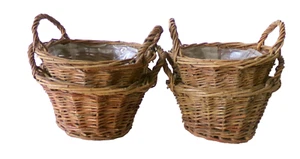 Neu! 4er Set Pflanzkörbe ø15 cm aus Weide m.Henkel Garten Blumentopf Pflanzgefäß - Bild 1 von 3