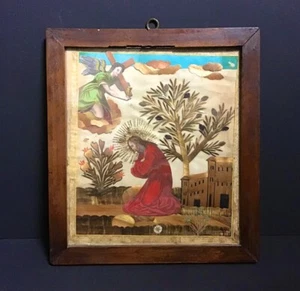 quadro devozionale  manufatto 1700 GESU' AL GETSEMANI - Imagen 1 de 3