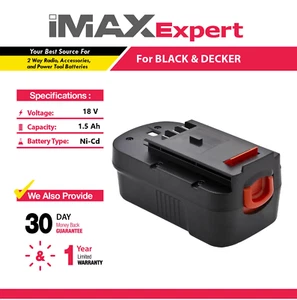 Batería de NiCd de 18 V 1,5 Ah para Black & Decker HPB18, HPB18-OPE, Firestorm A18 - Imagen 1 de 4