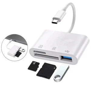Adattatore Lettore SCHEDE DI MEMORIA SD Tipo C Lettore Micro SD TF -BIANCO - Foto 1 di 8