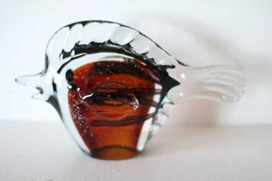 Murano Italienisches Kunstglas - Skulptur oder Figur - Toller BRAUNER FISCH - Bild 1 von 5