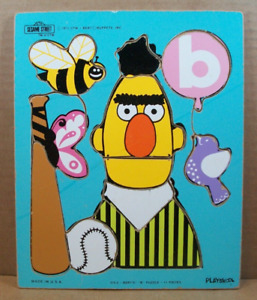 1973 Playskool Wooden Puzzle ~ Sesame Street ~ Bert's "B" Puzzle ~11pc~ 12" x 9"