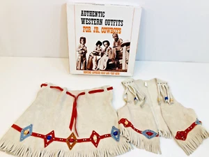 VTG John R Craighead Girl Western Outfit Vest Skirt Cowhide Box S Beads Studs - Picture 1 of 10