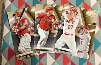 Mike Trout #6 Angels - Lot of 3 all classes 04/10 made 2018 Topps Gold Label 5x7 - Image 1 of 3
