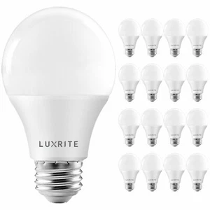 16x Luxrite LED A19 Standard Bulb 75W Equiv. 1100lm 3000K Enclosed Fixture Rated - Picture 1 of 8